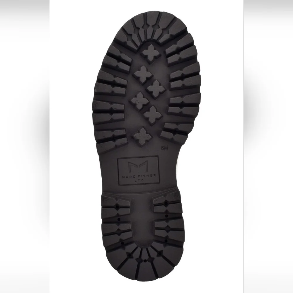 Marc Fisher Plune Lace-Up Lug Sole Leather Moto Bootie MARC FISHER LTD #459 - Picture 5 of 6